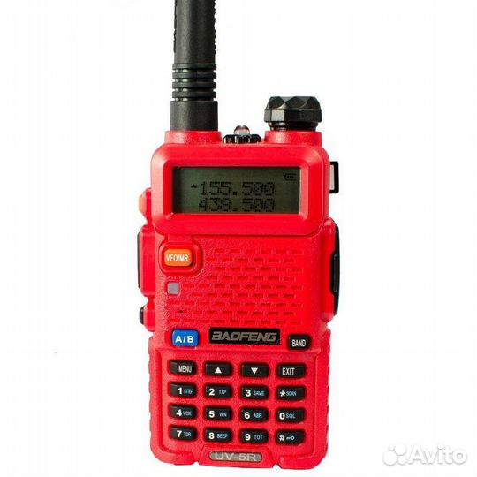 Рация Baofeng UV-5R красная с гарнитурой оригинал