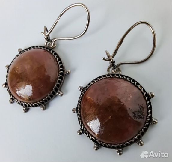 Серьги серебро СССР 875 проба