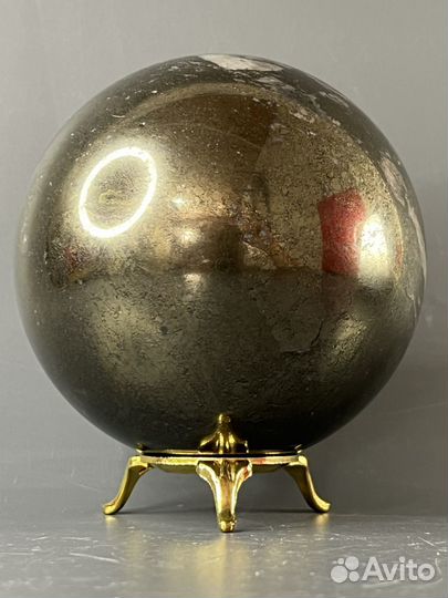 Сфера пирит с кварцем 107 мм (6)