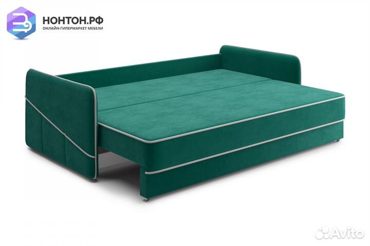 Диван еврокнижка Энерджи 3-х местный изумрудный