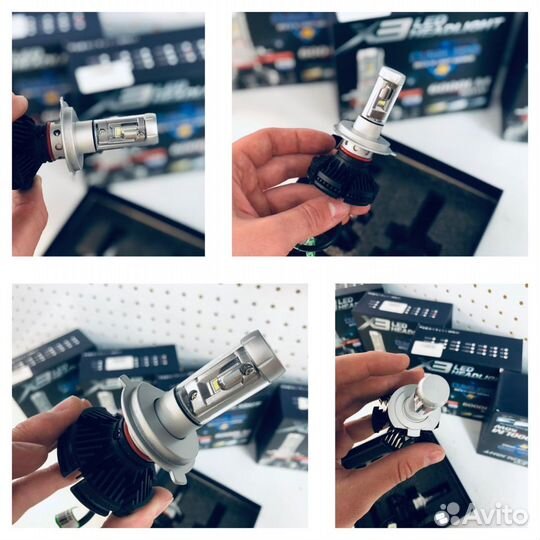 Светрдиодные лампы X3 H1 / H3 / H4 / H7 / H11 и др