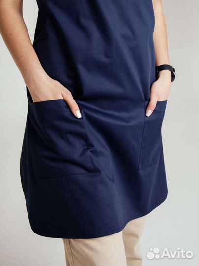 Фартук двойной темно-синий