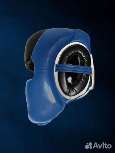 Шлем боксерский power, пвх, цвет синий, размер L