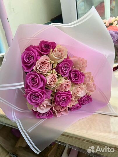 Букет роз 21 штука цветы с доставкой Некрасовка