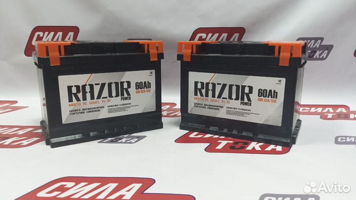 Автомобильный акб 60Ач Razor прямой/обратный(сам)