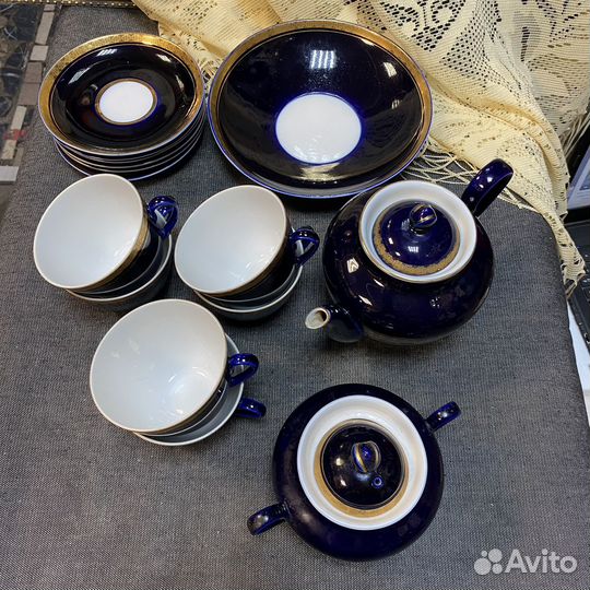 Сервиз чайный лфз, кобальт