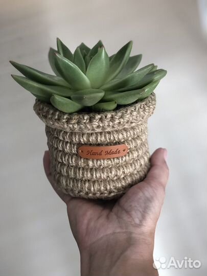 Кашпо из джута