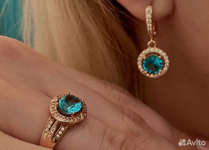 Комплект серьги и кольцо