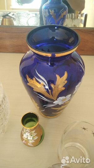 Стекло богемия, вазы для конфет, рюмки