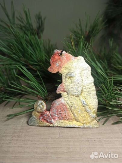 Ёлочная Игрушка Медведь Колобок Картонаж СССР