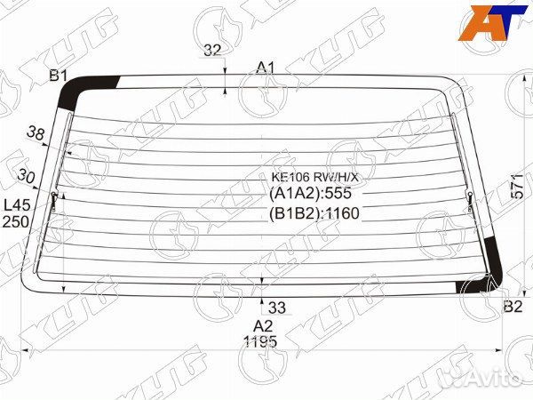 Стекло заднее toyota corolla