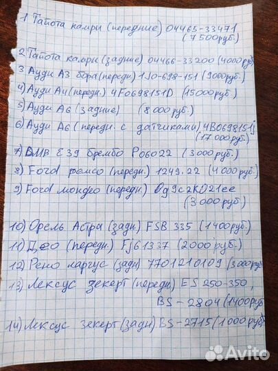 Тормозные колодки