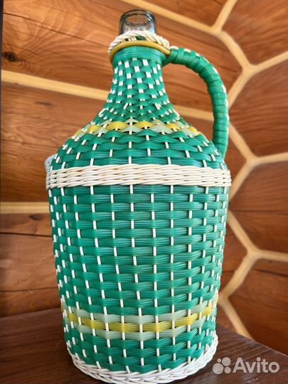 Бутыль винная СССР в оплетке,3 литра