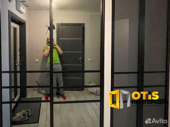 Стеклянная перегородка лофт