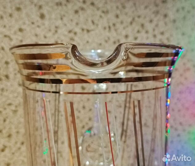 Графин с шестью бокалами богемское стекло Винтаж