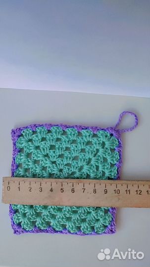 Вязанная подставка прихватка ручной работы