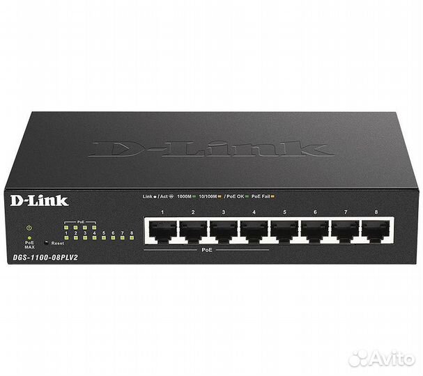 Коммутатор D-Link DGS-1100-08PLV2/A1A настраиваемы