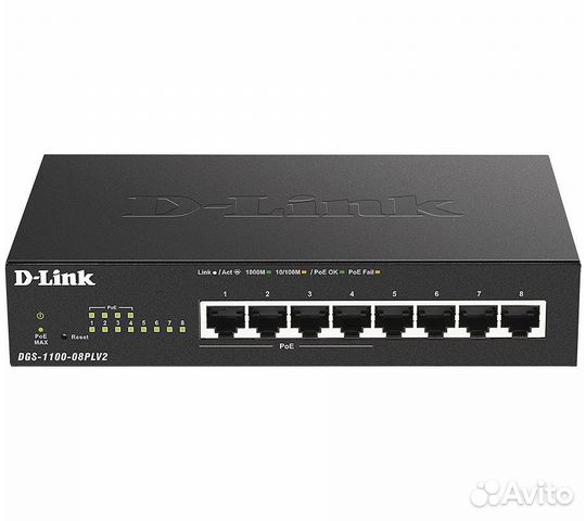 Коммутатор D-Link DGS-1100-08PLV2/A1A настраиваемы