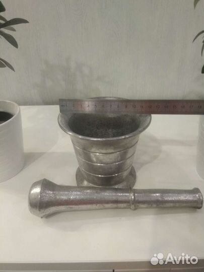 Алюминиевая ступка с пестиком коллекционная