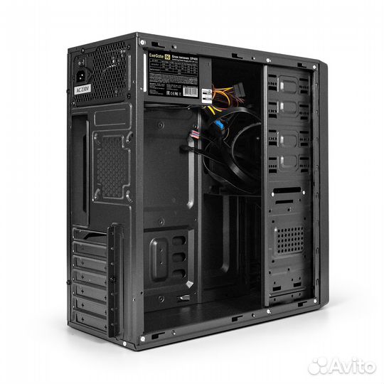 Корпус Miditower ExeGate XP-401-XP400 (ATX, бп XP400 с вент. 12см, 2*USB, аудио, черный)