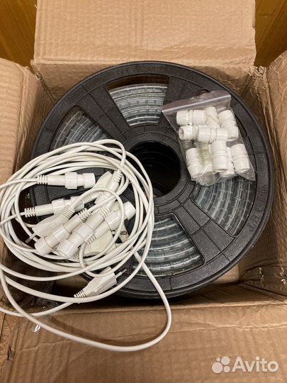 Дюралайт белый, двухпроводной