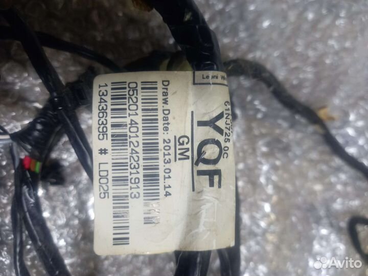 Opel astra j проводка водительской двери