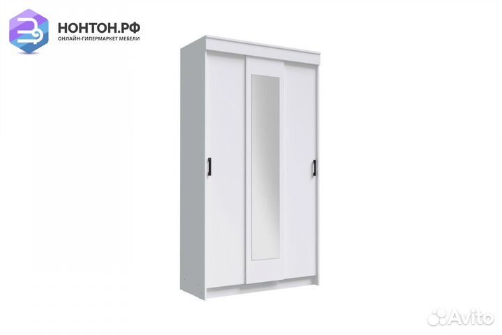 Шкаф-купе Эко белый гладкий