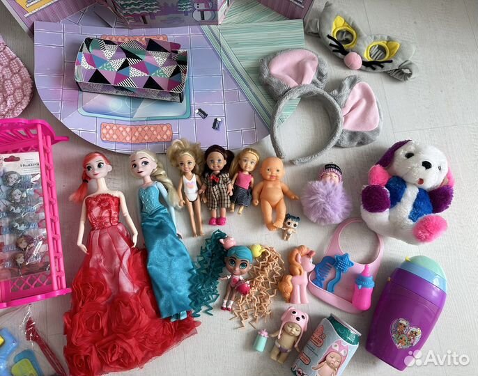 Пакет игрушек для девочки (пони, куклы, пупсы)