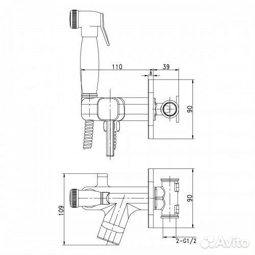 Смеситель Lemark Solo с гигиеническим душем