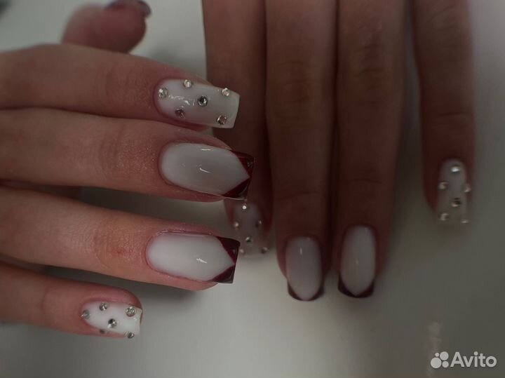 Маникюр гель лак наращивание