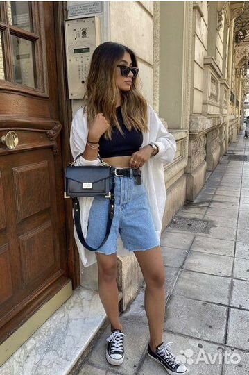 Джинсовые шорты бермуды 38