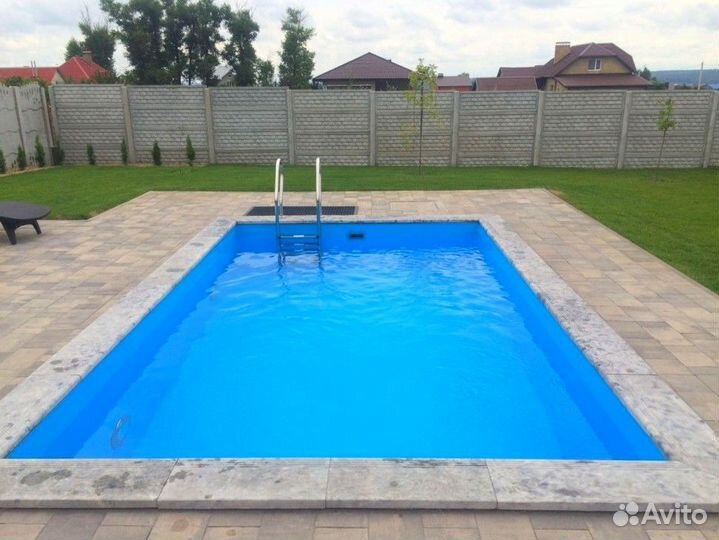 Бассейн прямоугольный со ступенями 8*3*1,5