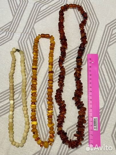 Бусы из натуральных камней СССР, янтарь