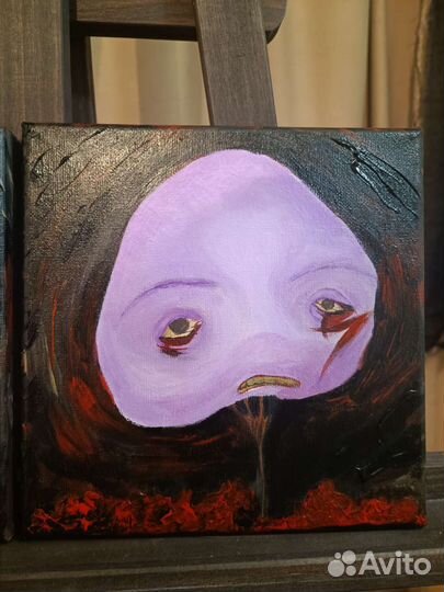 Страшная картина акрилом на холсте 