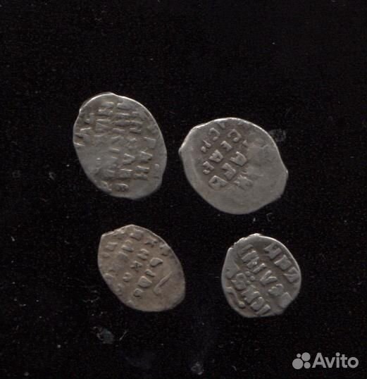 Чешуя допетровские монеты серебро лот 4 штуки