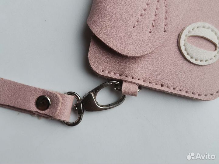 Картхолдер, визитница для карточек розовая кот