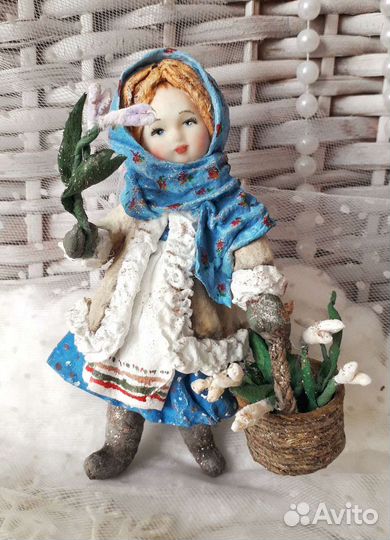 Коллекционная ватная новогодняя игрушка