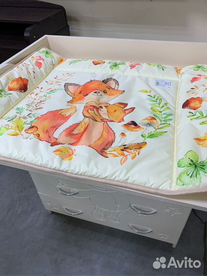 Матрасик для пеленания 800*670 зверята (Лисята) Ар