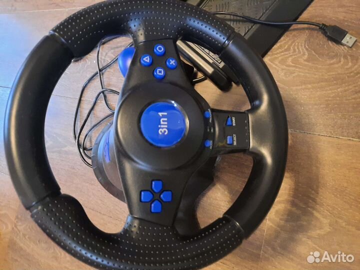 Игровой руль с педалями для пк