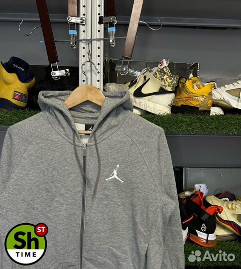 Худи серое Air Jordan White logo Оригинал