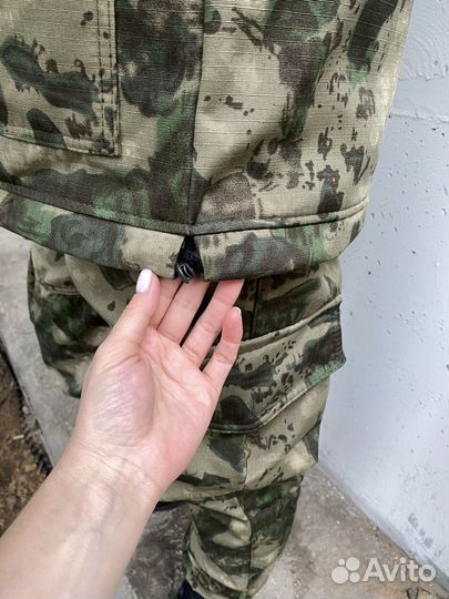 Костюм горка мох с флисом и подтяжками