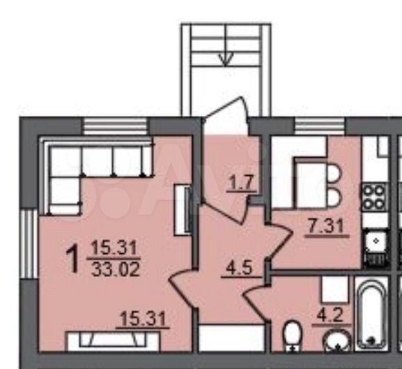 1-к. квартира, 35 м², 1/1 эт.