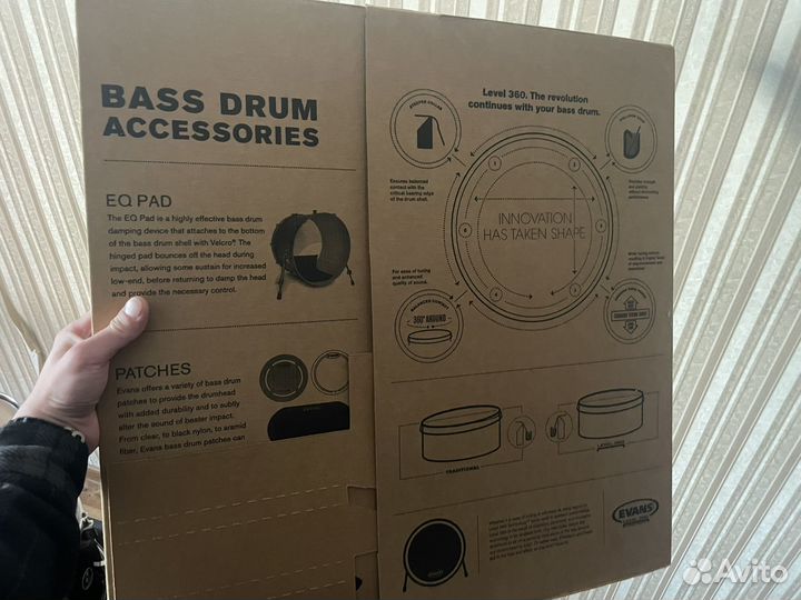 Пластик для бас-барабана 22