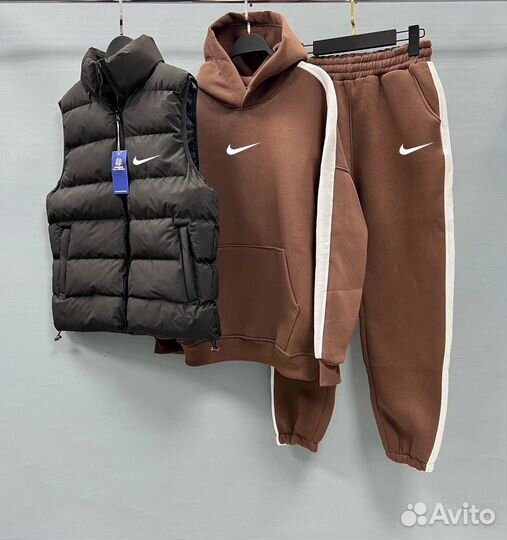 Спортивный костюм мужской утепленный тройка Nike
