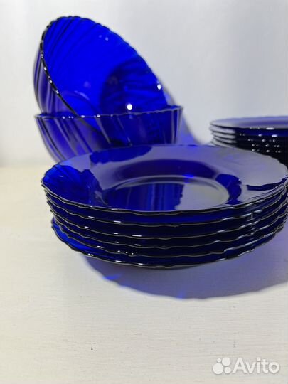 Столовый сервиз Duralex сапфир синяя на 6 персон