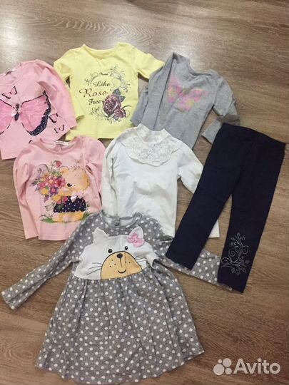 Вещи пакетом -лонги, платья (98-104)