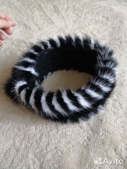 Меховая норковая повязка на голову