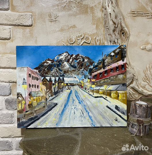 Картина масло/холст Горный пейзаж