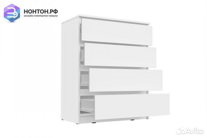 Комод Челси с 4-мя ящиками белый глянец / белый