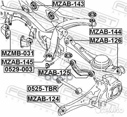 Болт с эксцентриком mazda CX-9 TB 2007-2013 052